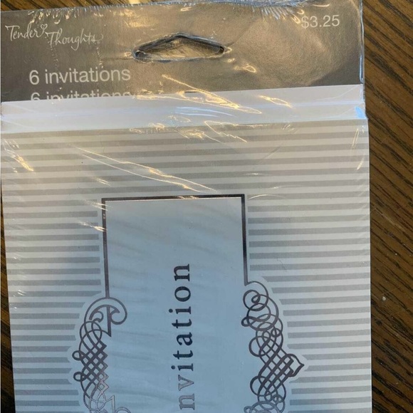 STRIPED GREY INVITATION SET - Picture 3 of 5